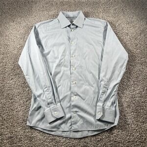 ETON Shirt Men Large 42-16.5 Blue Striped Casual Slim Preppy Long Sleeve Classic
